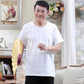 Dad Summer Middle-aged and Elderly Pure Cotton Short-sleeved T-shirt Male Grandpa White Sweatshirt Old Man Clothes Summer Half-sleeved T-shirt
