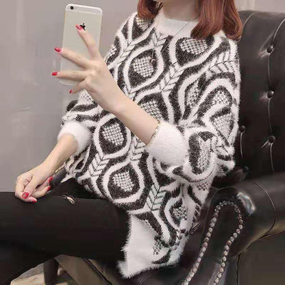 Pofulove  autumn round neck knitted bottoming shirt and women's topssweater women's loose spring