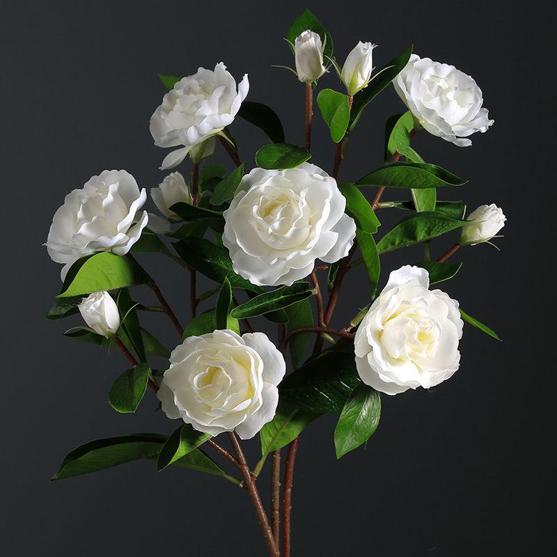 Simulation Gardenia Fake Flower Silk Flower Home Decoration Living Room Dining Table Vase Flower Arrangement Floral Decoration