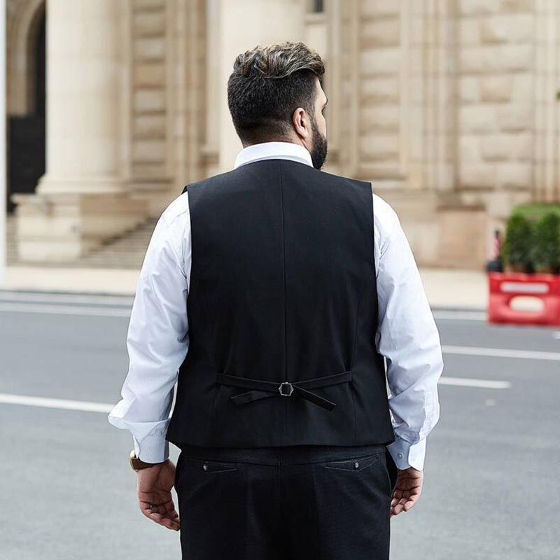 Spring and Autumn Casual Vest Men's Western Fit Body Suit Vest No Ironing Business Large Size Formal Tide Vest