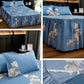 Three-piece Bedroom Twill Bed Skirt Bedspread Double Non-slip Mattress Protection Cover Skin-friendly Bed Cover and Dust Cover
