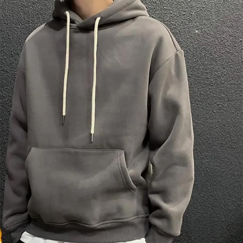 Autumn Pullover Hooded Sweater Men's Loose Men's Casual Solid Color Plus Size Sweater Jacket Sweatshirts
