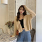 Autumn European and American Style Coat Loose V-neck Knitted Bottoming Shirt Thin Fashion Cardigan Youth Women's Top