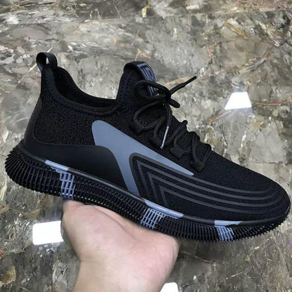 Fashion Men's Sports Shoes Mesh Casual Shoes Lace-up Men's Shoes Lightweight Vulcanized Shoes Walking Sneakers