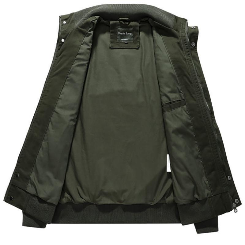 Men's Jacket Cotton Uniform Tooling Jacket Loose Large Size Cotton Jacket Plus Velvet Padded Jacket