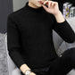 Winter Men's Wave Striped Warm Sweater Solid Color Round Neck Handsome Top All-match Fashion Knitted Jacket