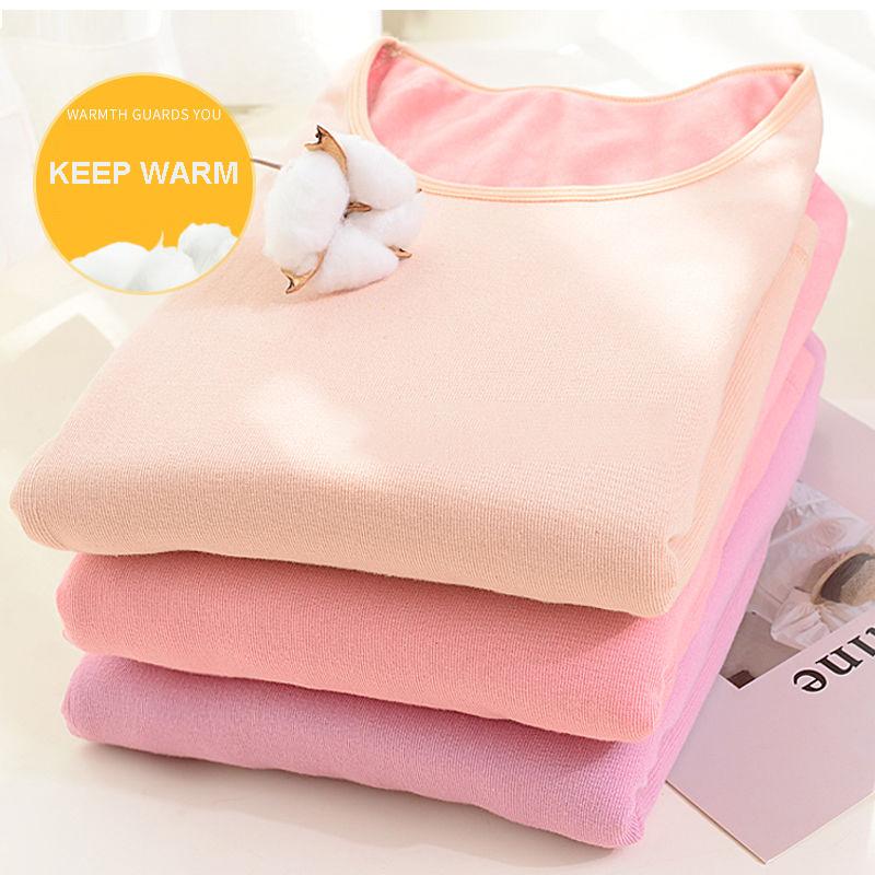 Thermal Underwear Women's Thickening and Velvet Suit Tight-fitting Body and Fertilizer To Increase The Bottoming Cotton Sweater