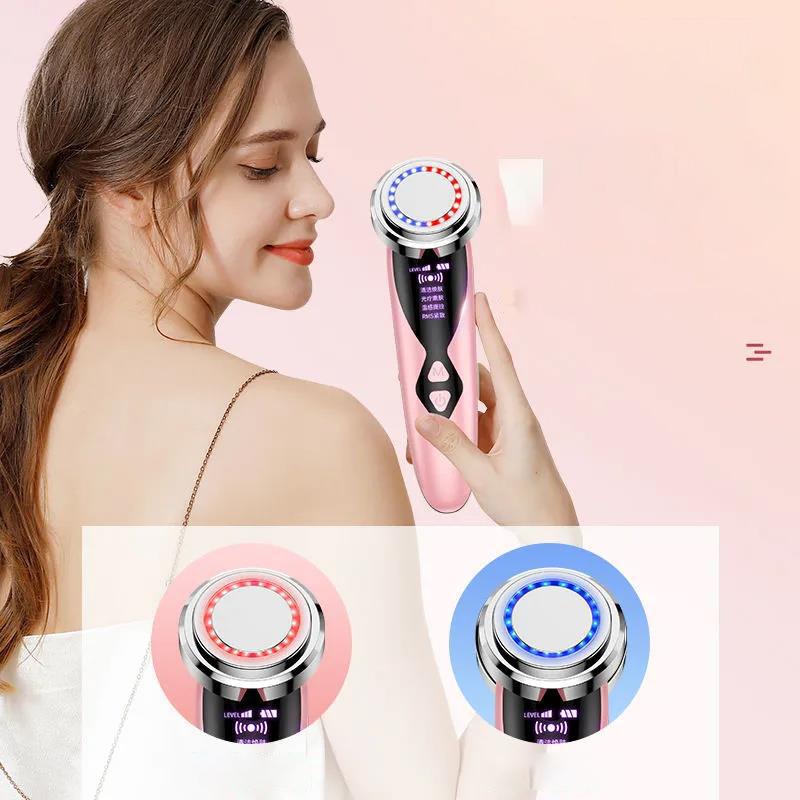 Warm Cleansing Skin Rejuvenation Color Light Ultrasonic Introduction Instrument Facial Vibration Massager Facial Export Electronic Beauty Instrument