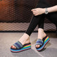 Women Sandals Platform Rainbow Non-Slip Thick Soled Wedge Slippers Summer Beach Slipper