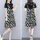 1 Pcs Stitching Short Sleeve Dress Plus Size Women's Clothing Spring Summer S-XXXL Loose Love Heart Shape Print