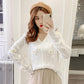 Spring  Autumn Flowers Knitted Cardigan Women's Loose Fashion Casual Long Sleeve V-neck Sweater Jacket