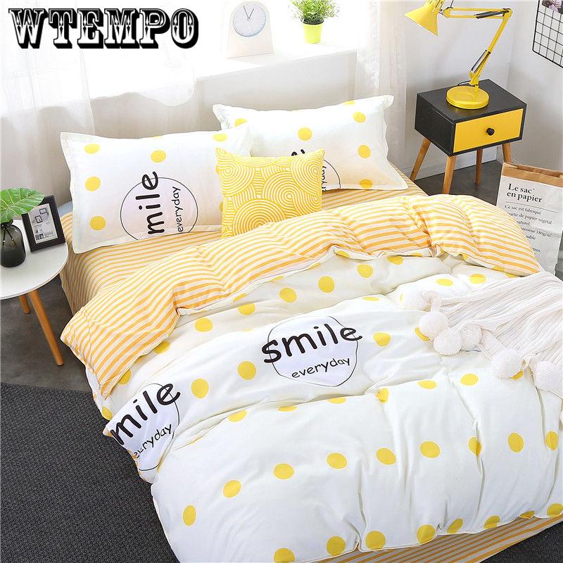 4Pcs Concise Bedding Set Duvet Cover Sets Linen Bed Sets Rose Include Bed Sheet
