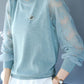 Lace Hollow Bottoming Shirt Women's Small Sweater Knitted Sweater Early Spring and Autumn Outer Wear Thin Top