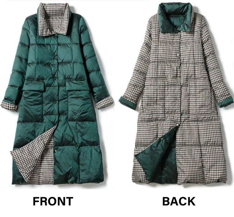 Long Down Jacket Winter Ladies Wear Fashionable Slim-fit Stand-up Collar Jacket Thickened Warmth and Lengthened Over-the-knee Jacket