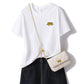 Little bear embroidery Cotton T-Shirt Women Tops Round Neck Summer Funny Casual Tops Tee