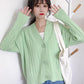 Spring and Autumn Knitted Loose Sweater All-match Long-sleeved Cardigan Sweater Fashion Solid Color Female Jacket