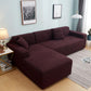 Solid Colors Slipcovers Plush Thicken Sofa Cover 1/2/3/4 Seats L Shape Recliner Protector Cover Set