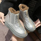 Winter All-match Round Head Non-slip Warmth and Cotton Thickened Snow Boots Women's Fur Martin Boots
