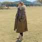 Parker Jacket Women's Winter Padded Clothes Mid-length Plus Velvet Thick Padded Workwear Fluffy Big Fur Collar Hooded Jacket