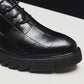Men's Thick-soled Plaid Leather Shoes Leather Pointed Toe British Business Shoes Casual Shoes Formal Wear Men's Shoes Wedding Husband Shoes Dad Shoes