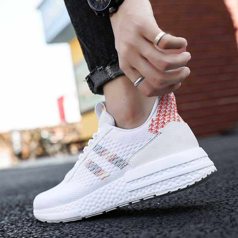 Plus Size 39-44 Summer Men Mesh Sneakers Basketball Shoes Lightweight Breathable Running Shoes Deodorant Tennis Shoes
