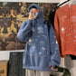 Ladies Graffiti Hooded  Sweatshirt Wool 100% Pure Cotton Sportswear Sports Sweater Casual Loose Pullover