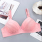 Spring and Summer Thin Breathable Skin-friendly Lace Pattern Without Steel Ring Gather Large Size Women's Underwear Bra