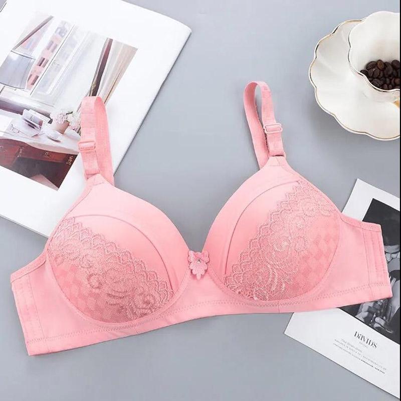 Spring and Summer Thin Breathable Skin-friendly Lace Pattern Without Steel Ring Gather Large Size Women's Underwear Bra