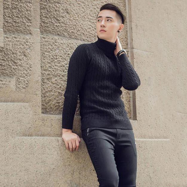 Pullover Men 2019 Autumn Winter Wool Slim Fit Sweater Men Casual Turtleneck Sweaters Pull Jumper Men