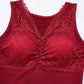 Free Bra Warm Vest Female Fat MM Plus Velvet Thick Thermal Underwear Vest Lace Underwear Sexy Self-cultivation To Keep Warm