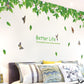 Super green leaf porch bedside house TV background decoration removable splicing wall stickers