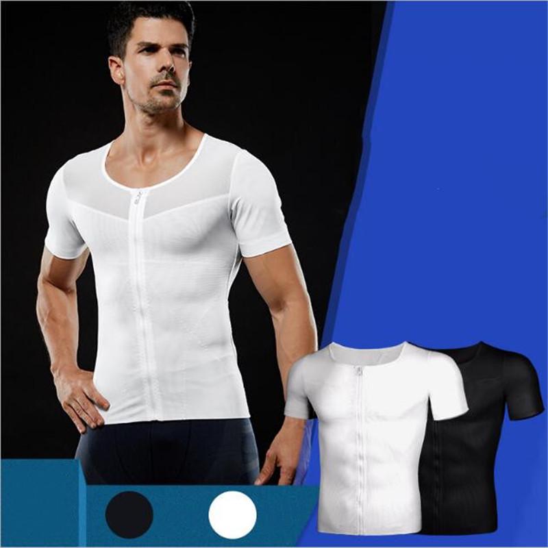 Men Sports Vest Slimming Zipper Corset Neoprene Gym Fitness Sportswear Trainer Vest  Lose Weight