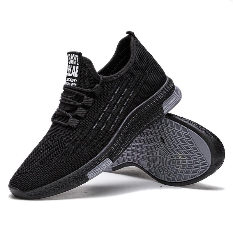 Shoes Men's Four Seasons Flying Woven Sports Shoes Breathable Casual Shoes Non-slip Soft Bottom Running Shoes