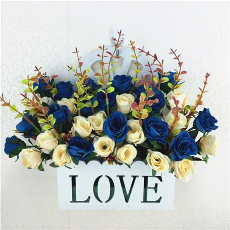 Artificial Flower Artificial Flower Set Hanging Basket Hanging Basket Rose Silk Flower Dining Table Plastic Flower Living Room Interior Decoration