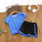 Children's Quick-drying Suit Two-piece Suit Boys and Girls Baby Summer Casual Sportswear Shorts Short-sleeved T-shirt Ice Silk