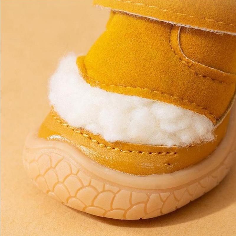 Dog Shoes Soft Sole Winter Foot Cover Set of 4 Teddy Anti-slip Cotton Shoe Cover Pet Small Dog Bichon Warm Cat Shoes Dog Wear-resistant Snow Boots