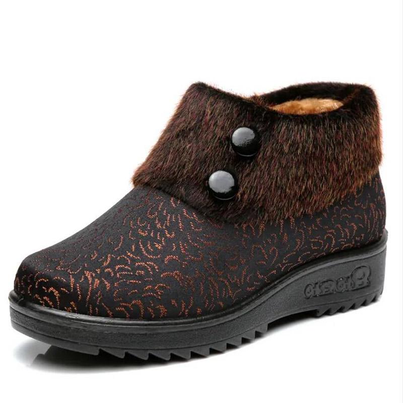 Winter Old Beijing Cloth Shoes Women's Cotton Shoes Non-slip Thick-soled Elderly Shoes Warm and Thick Shoes