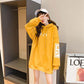 Large Size 200 Kg Mid-length Women's Sweater Autumn and Winter Fashion Trend Letter Printing Solid Color Plus Velvet Thick Women's Jacket