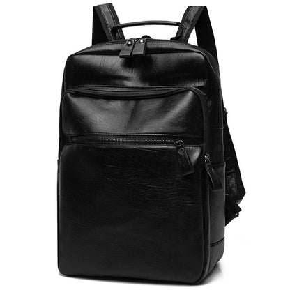 Men pu Leather Backpack High Quality Youth Travel Rucksack School Book Bag Male Laptop Business bagp