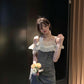 Female Summer Vintage Holiday Slim Dress Elegant Short Backless Graceful Partry A-line Dress
