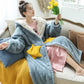 Pajamas Women Autumn and Winter Coral Fleece Stars Long Style Can Be Worn Outside Flannel Plus Size Nightgown Women Winter Night Skirt Home Service