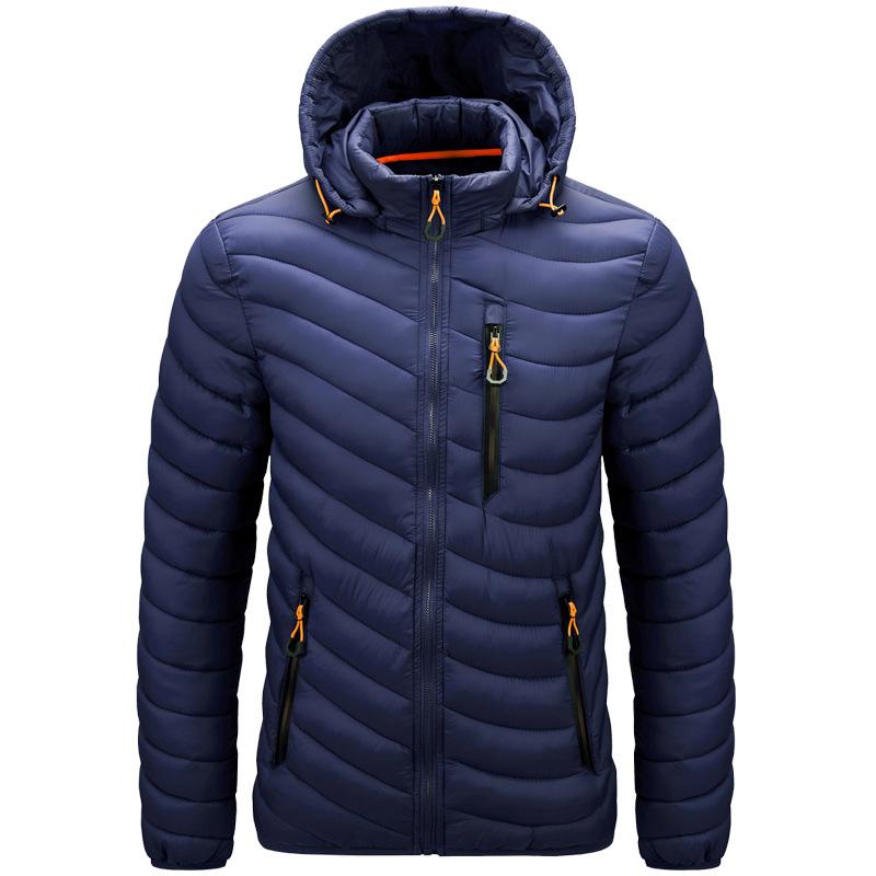 Winter Hooded Jacket Down Coat Solid Stand Collar Warm Jackets and Coats Men's Parkas