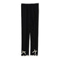 Girls' Leggings Children's Spring and Autumn Thin Bow Korean Ninth Pants Baby Outer Wear and Inner Wear Stretch Pants