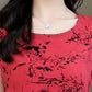 Women's Floral Round Neck Summer Short Sleeve Midi Dress  Large Loose Dress