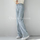 American Retro Stitching Topstitching Jeans Women's Loose Drape Wide-leg Straight-leg Pants High-waist Casual Thin Mopping Pants