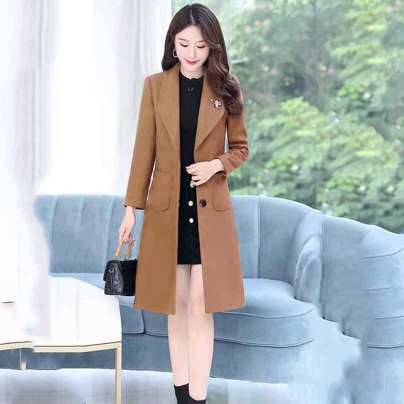 Women Coat Winter Wool Blends Coat Winter Autumn Female Long Sleeve Jacket Plus Size Casual Outwear