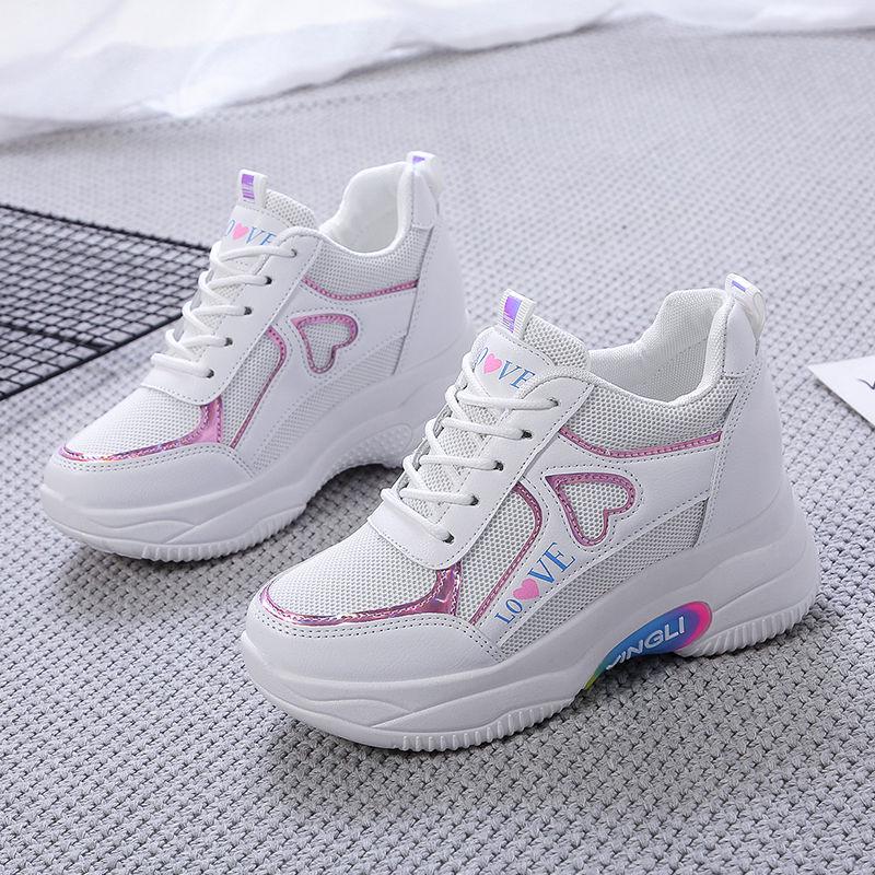 White Sneakers Women Heighten Womens Dad Shoes Casual Vulcanized Shoes Zapatos Dorados Para Mujer
