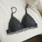 Underwear Women's French Thin Triangle Cup Lace Edge No Steel Ring Big Breasts Shows Small Breasts Bras Ultra-thin Girls Bras