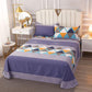 Pure Cotton Thermal Sheet and Pillowcase Three-piece Set Double Student Dormitory Printed Geometric Pattern Bedding Set Light Luxury