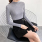 Autumn and Winter Half Turtleneck Short Sweater Long-sleeved Bottoming Solid Color Top